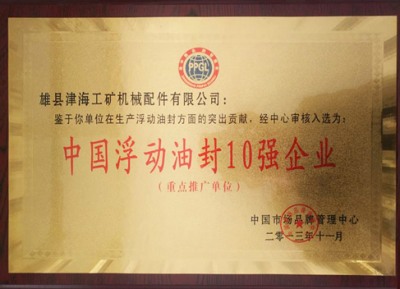 中國浮動油封10強企業